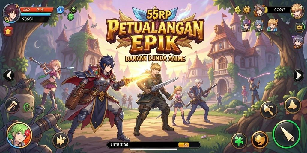 Tampilan gameplay 55RP yang memukau dalam dunia anime.