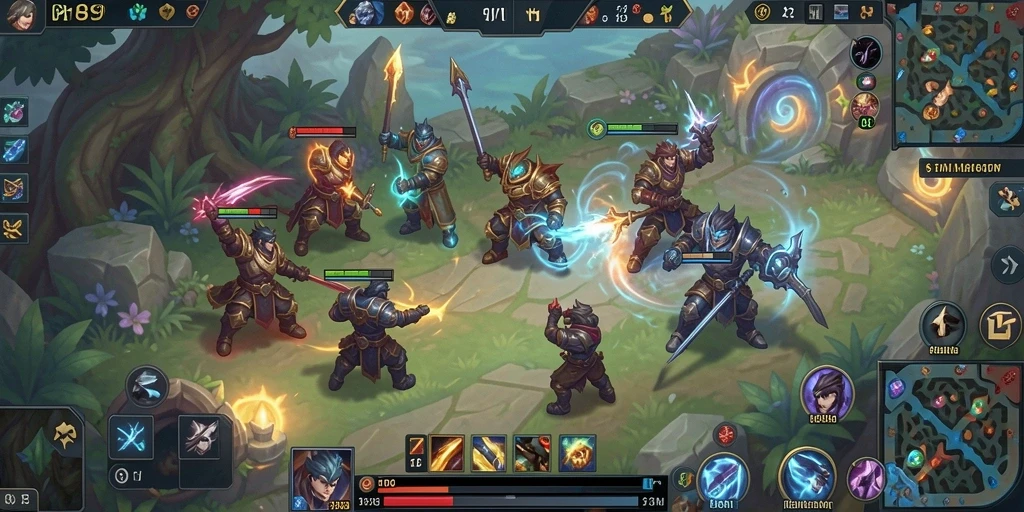Screenshot H89 menampilkan aksi seru dalam pertempuran MOBA.