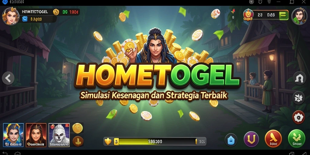 Screenshot utama HOMETOGEL menampilkan gameplay simulasi yang mendalam.