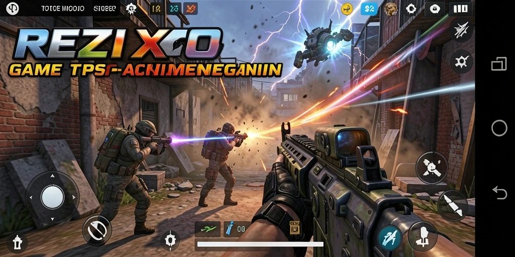 Gameplay menegangkan dalam REZIXO dengan aksi seru di medan perang.