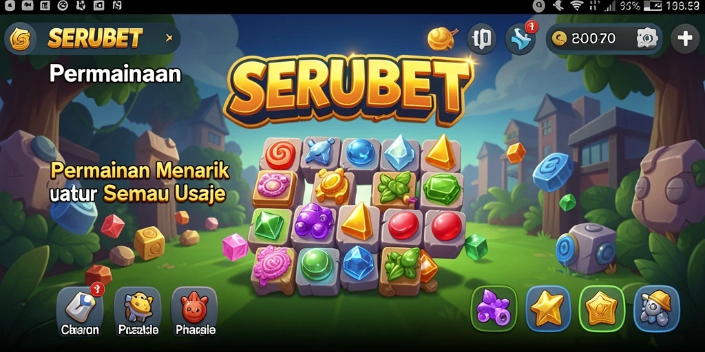 Gameplay SERUBET yang menantang dan penuh warna.